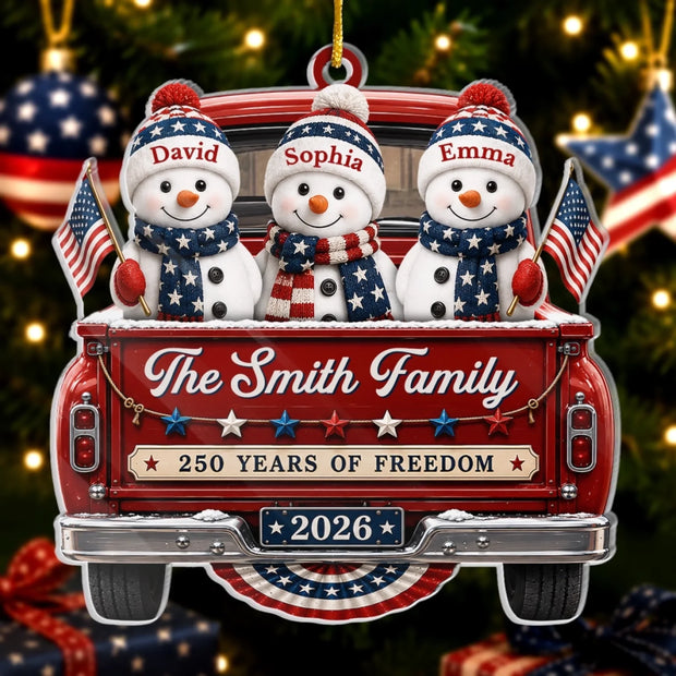 Driven By Love United By Freedom - Personalized Acrylic Ornament - Chrismas Gift For Family