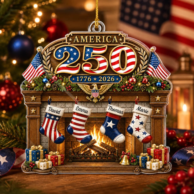 Family And The American Spirit - Personalized Acrylic Ornament - Chrismas Gift For Family