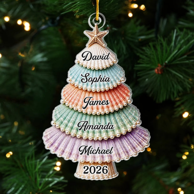 Gathered With Grateful Hearts - Personalized Acrylic Ornament - Chrismas Gift For Family
