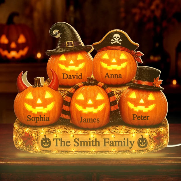 Trick Or Treat Little Sweeties - Personalized Shape Acrylic Light Box - Halloween Gift For Family