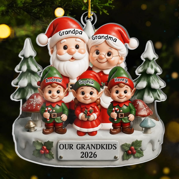 Smiles Shine Bright Waiting For Santa - Personalized Acrylic Ornament - Chrismas Gift For Family