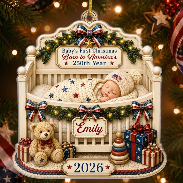 Wrapped In Love And Freedom - Personalized Acrylic Ornament - Christmas Gift For Family