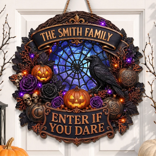 Spooky Vibes Only Here - Personalized Wood Sign -  Halloween Gift For Family