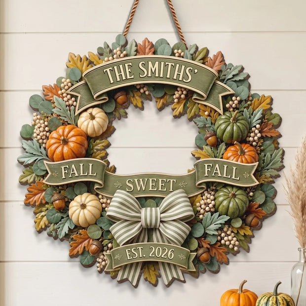 Welcome To Autumn Days - Personalized Wood Sign - Halloween Gift For Family