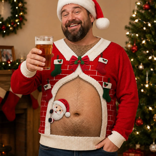 This Is My Santa Bod - Personalized Christmas Ugly Sweatshirt - Chrismas Gift For Family