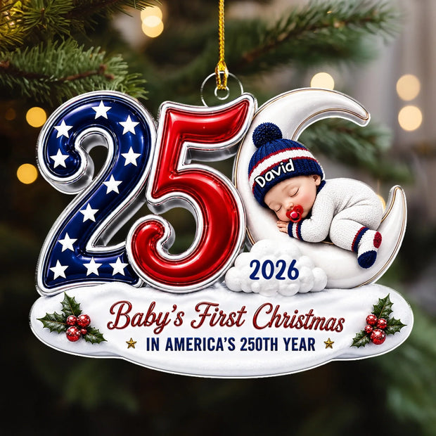Little Baby First Christmas - Personalized Acrylic Ornament - Chrismas Gift For Family