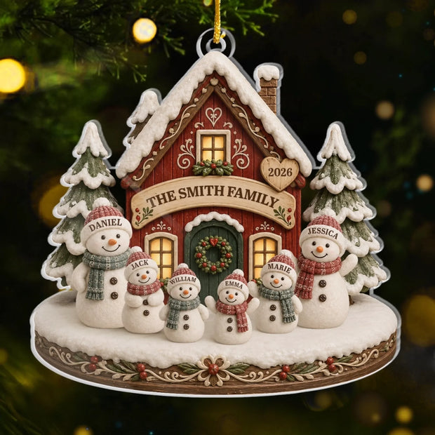 Our Little World - Personalized Acrylic Ornament - Chrismas Gift For Family