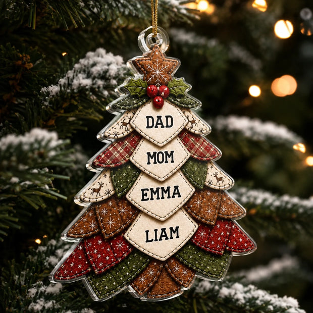Making Memories Under The Tree - Personalized Acrylic Ornament - Chrismas Gift For Family