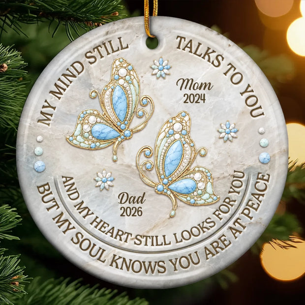 Your Memory Lives On Forever Here - Personalized Ceramic Ornament - Christmas Gift For Family