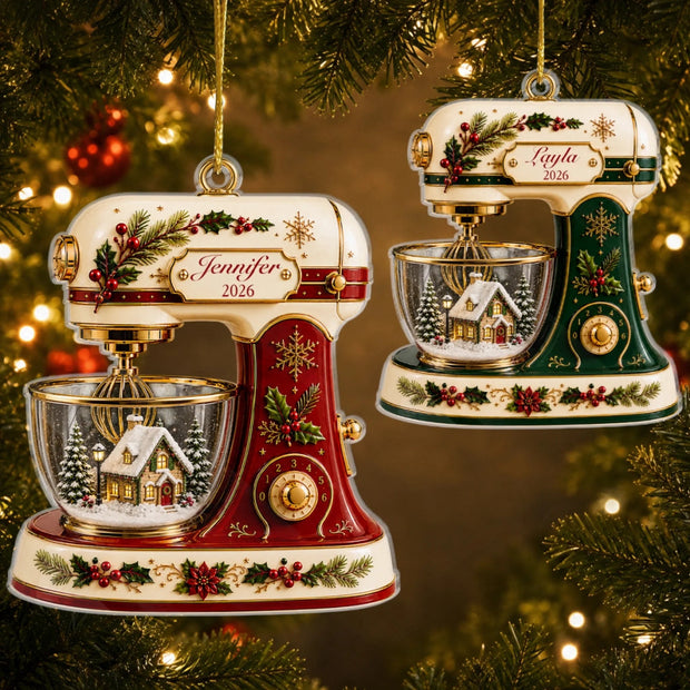 Made With Love Christmas Gifts For Baking Lovers - Personalized Acrylic Ornament
