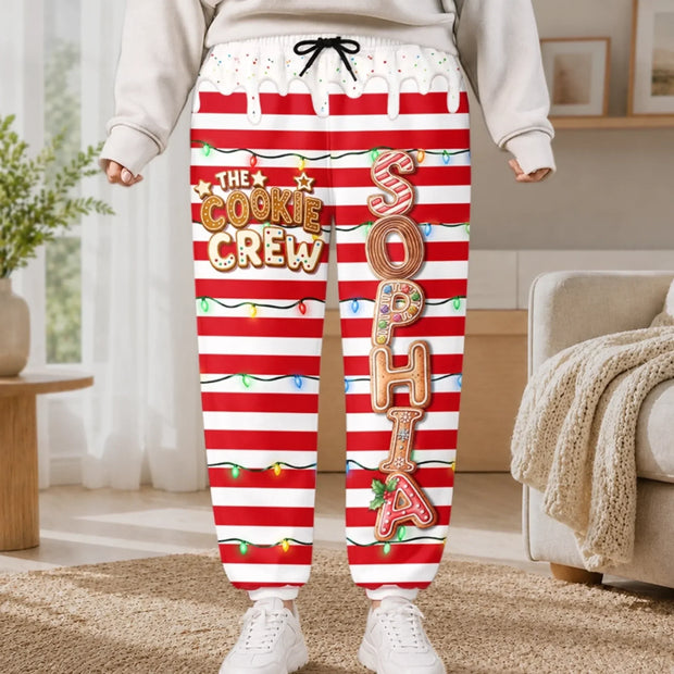 Sweetest Cookie Crew In Town Custom Letter Name Christmas Gifts For Her - Personalized Sweatpants