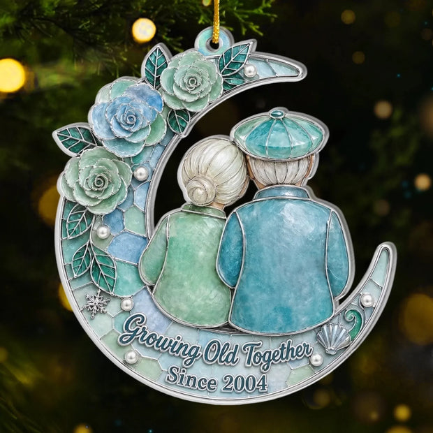 Growing Old With You Custom Name Christmas Gift For Couple - Personalized Acrylic Ornament