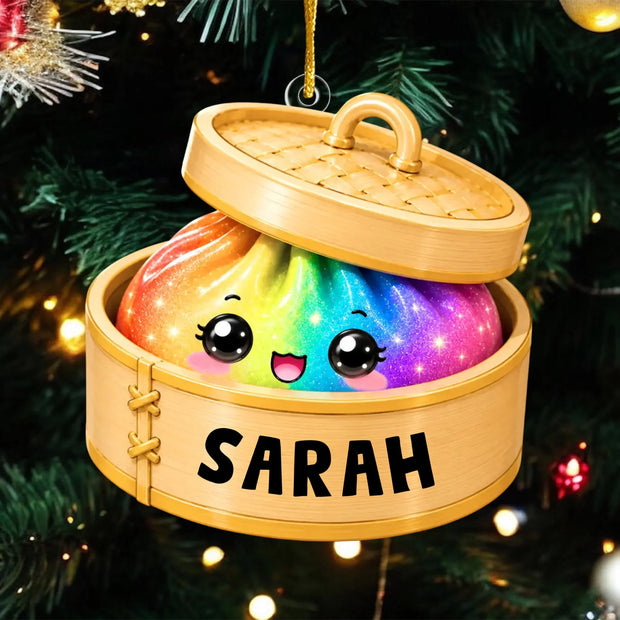 Glitter Dumpling Custom Name Christmas Gift - Personalized Acrylic Ornament HH02
