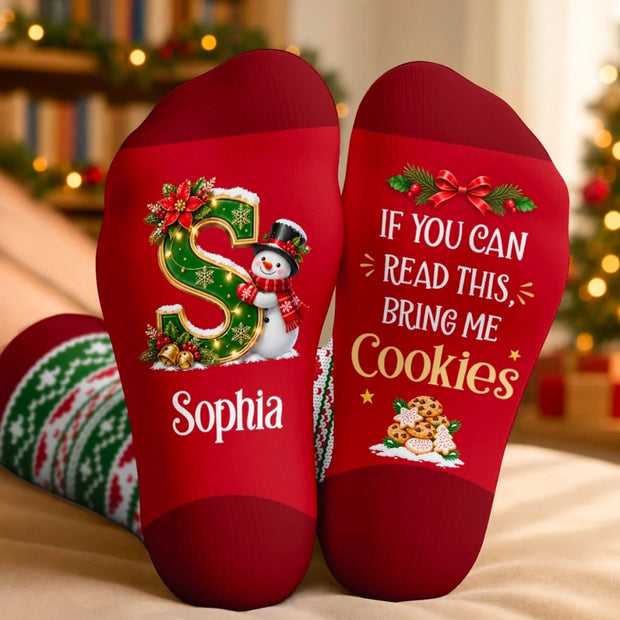 Bring Me Cookies Custom Name Christmas Gift - Personalized Crew Socks HH02