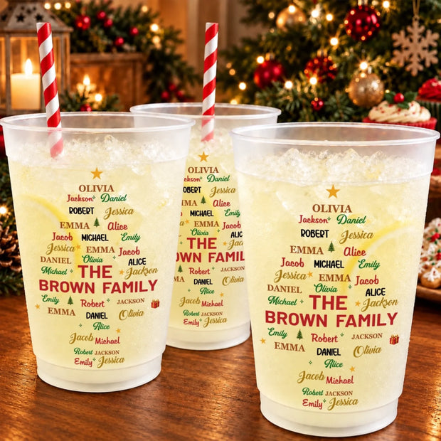 A Home Full Of Love - Personalized Frosted Cups - Christmas Gift For Family
