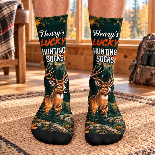 Wild Days Call Me Back Custom Name Gift For Hunters - Personalized Lucky Crew Socks