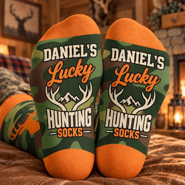 Always Ready For Big Hunts Custom Name Gift For Hunters - Personalized Lucky Crew Socks