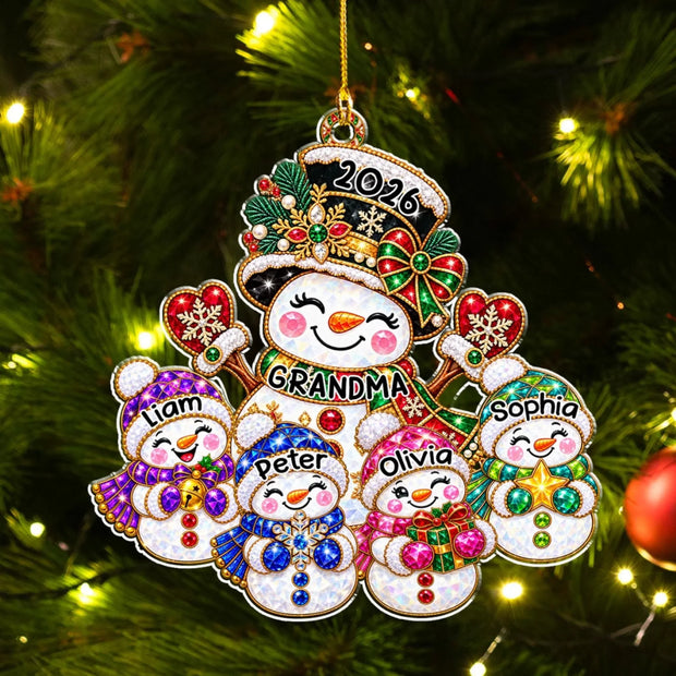 Grandmas Treasures - Personalized Acrylic Ornament - Gift For Family