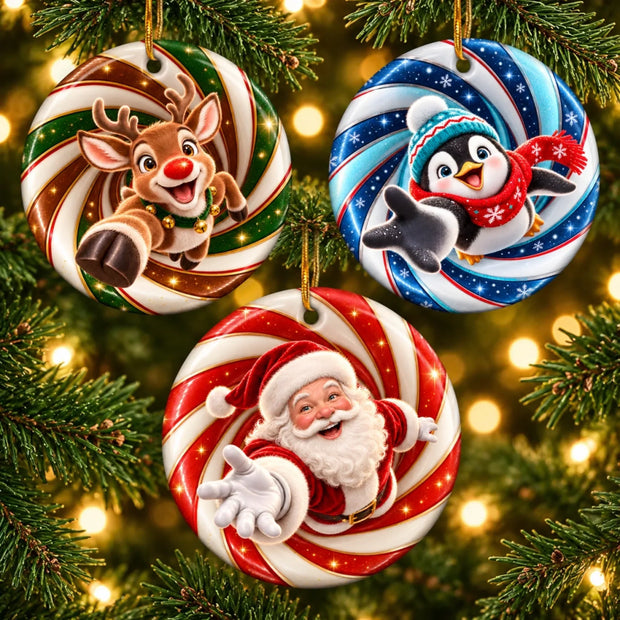 Jolly And Bright Custom Name Christmas Gift For Kids - Personalized Ceramic Ornament HH02