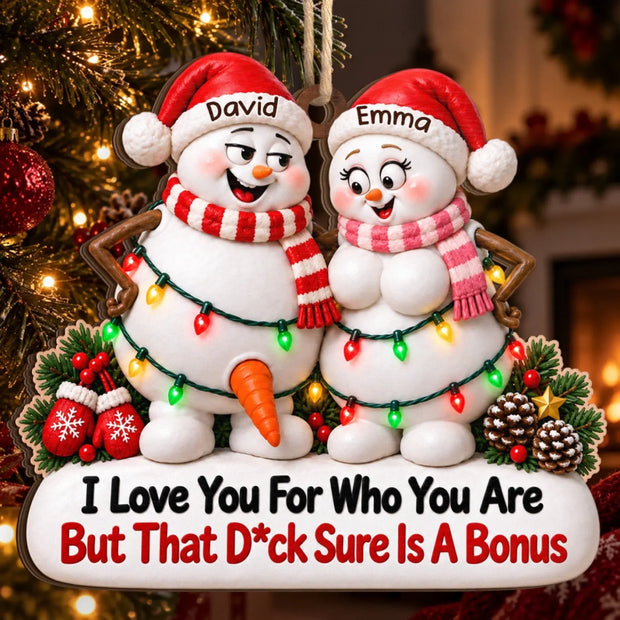 Nice Is Overrated Custom Name Christmas Gifts For Funny Couples - Personalized Wooden Ornament