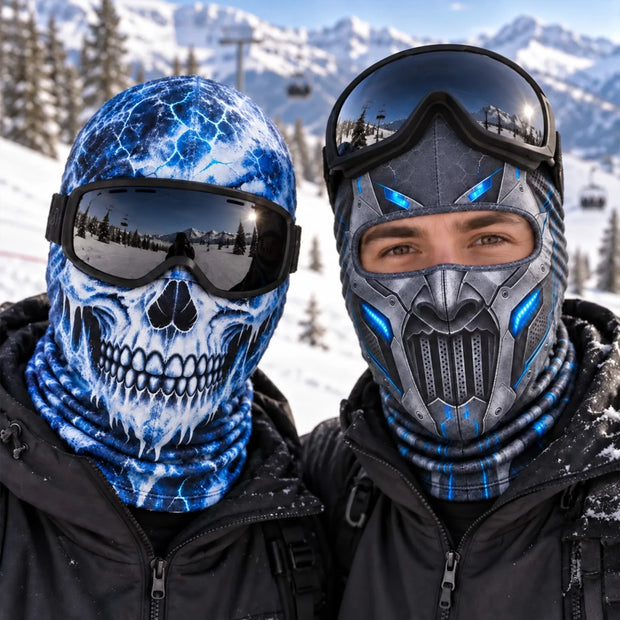 Funny Blue Skull And Futuristic Costume Headwear - Personalized Balaclava Face Mask