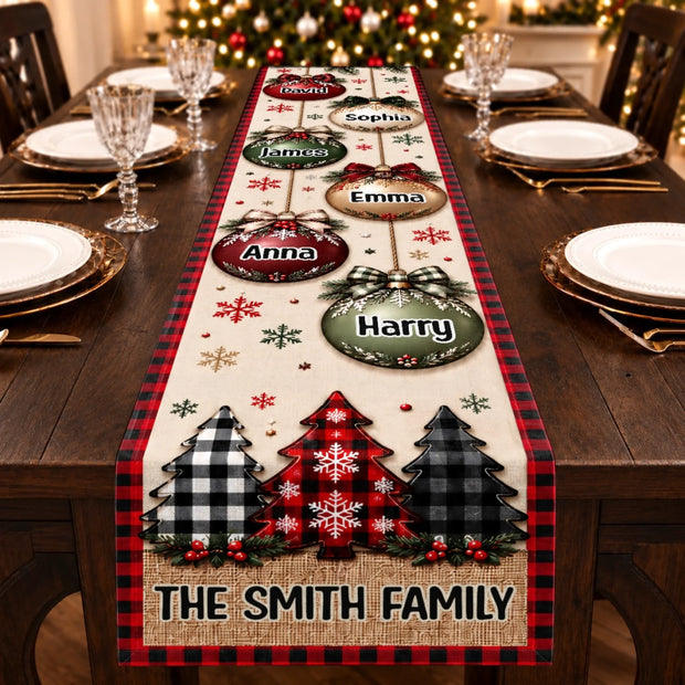 Christmas Feels Better Together Custom Name Christmas Gifts For Family - Personalized Quilted Table Runner