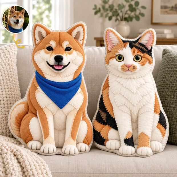 Custom Pet Photo Dog and Cat Gifts For Pet Lover - Personalized Shaped Pillow