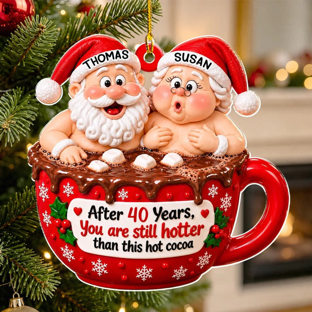 After 40 Years You Are Still Hotter Funny Christmas Gift For Couple - Personalized Acrylic Ornament