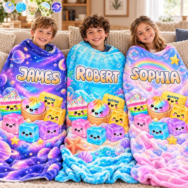 Squishy Rainbow Christmas Gifts For Kids, For Son, For Daughter - Personalized Sherpa Blanket