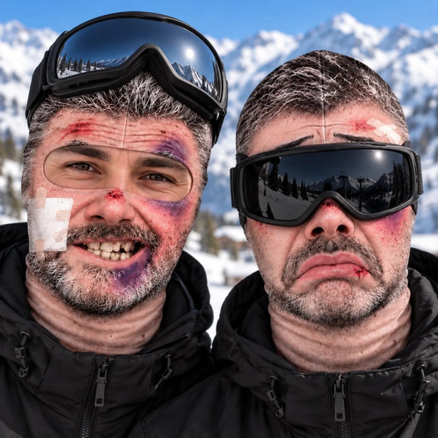 Custom Funny Bruised And Beaten Face Costume Headwear Gifts For Ski Lovers - Personalized Balaclava Face Mask