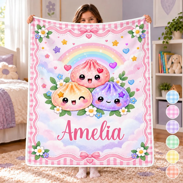 Cute Dumpling Squishy Christmas Gifts For Kids, For Daughter - Personalized Sherpa Blanket