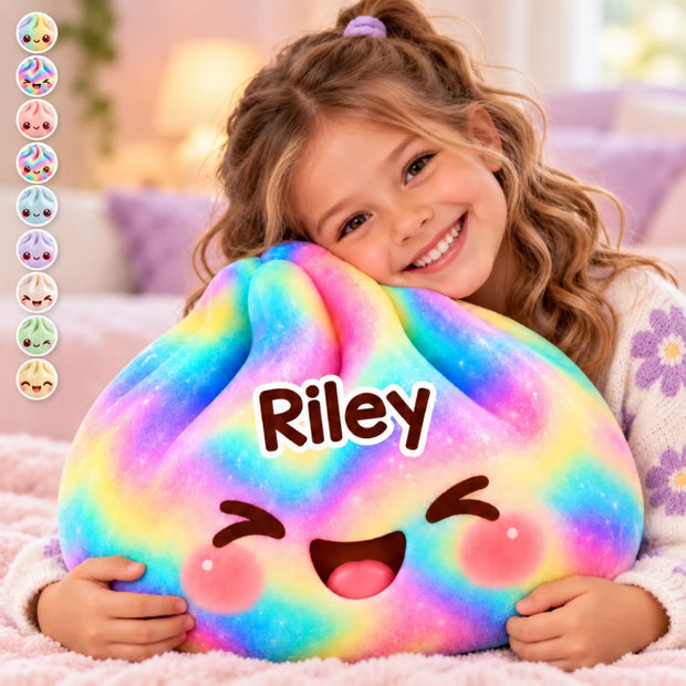 Rainbow Happy Face Gifts for Kids - Personalized Shaped Pillow - Gift For Kids