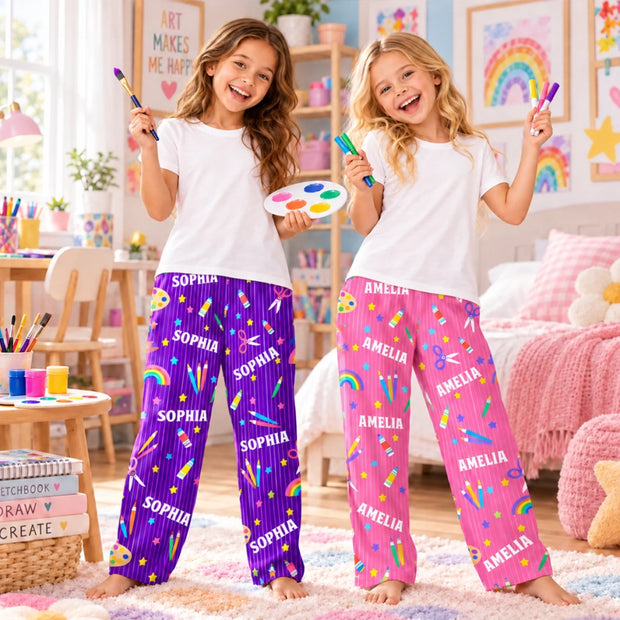 Custom Name Art Gifts for Kids, For Daughter - Personalized Pajama Pants