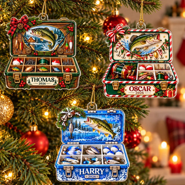 Fishing Tackle Box Custom Name Christmas Gift For Fishing Lovers - Personalized Acrylic Ornament