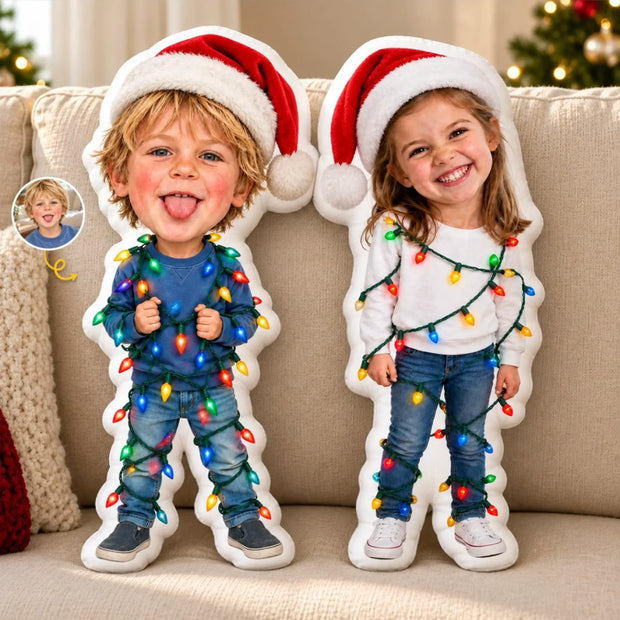 Custom Photo Christmas Gifts for Kids - Personalized Shaped Pillow