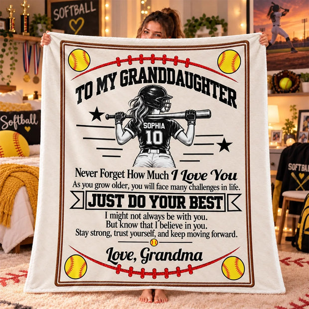 Softball Gifts - Personalized Blanket - Gift For Her