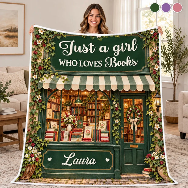 Floral Bookshop - Personalized Blanket - Gift For Her