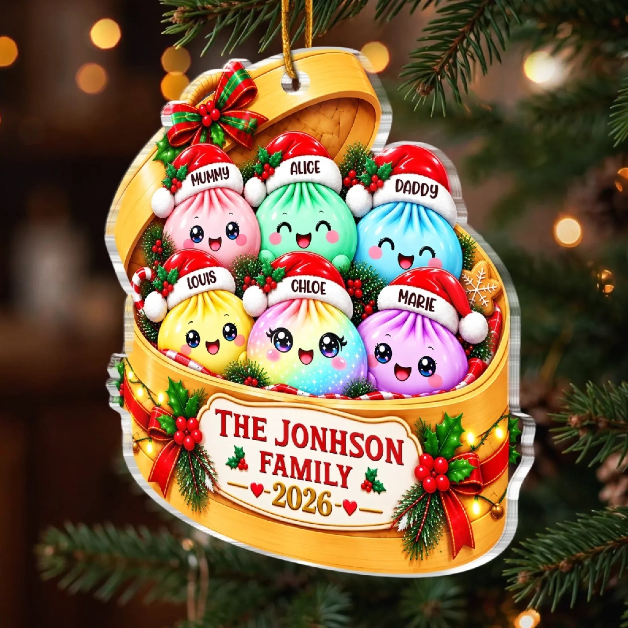 Colorful Dumpling - Personalized ACrylic Ornament - Gift For Her – Homesizy