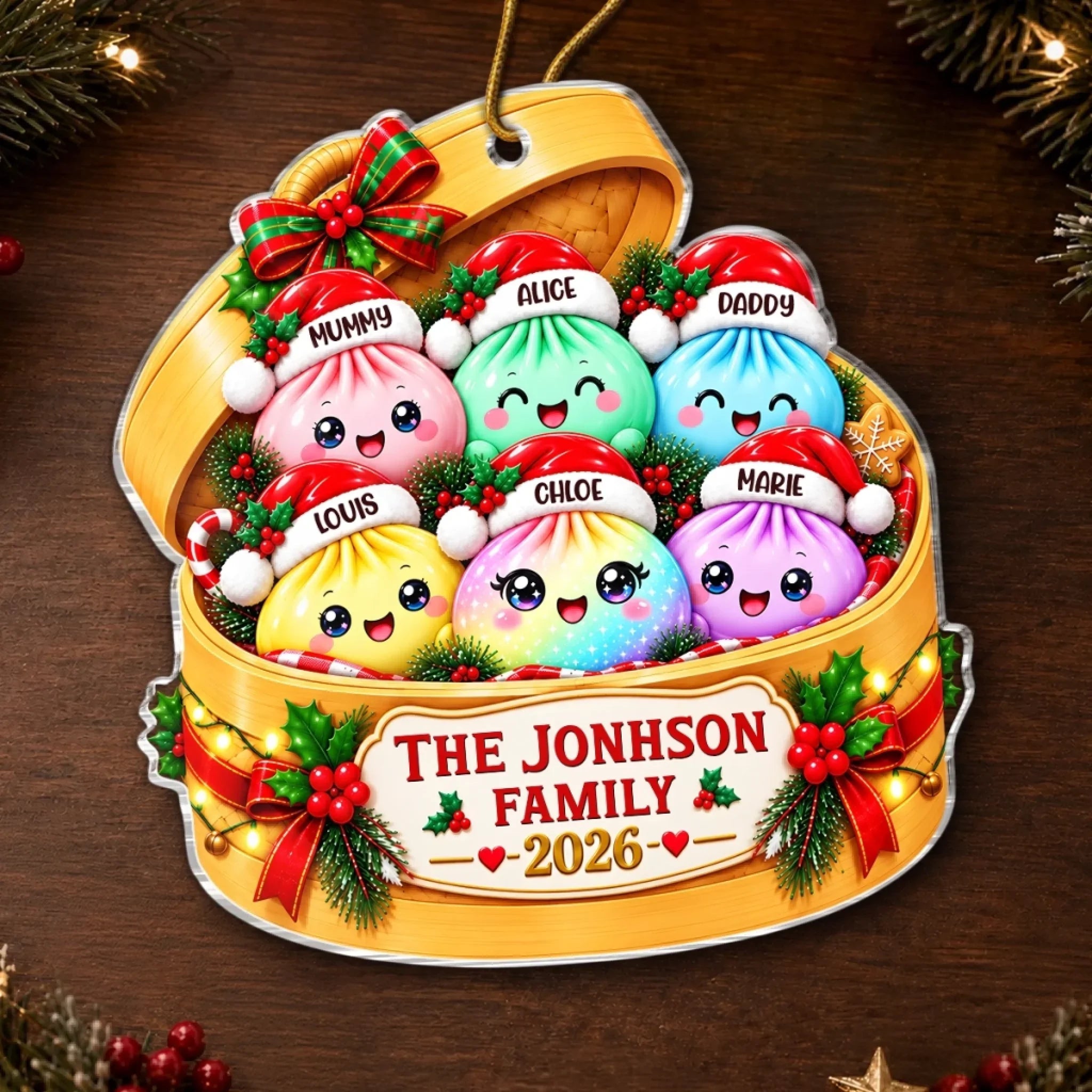 Colorful Dumpling - Personalized ACrylic Ornament - Gift For Her – Homesizy