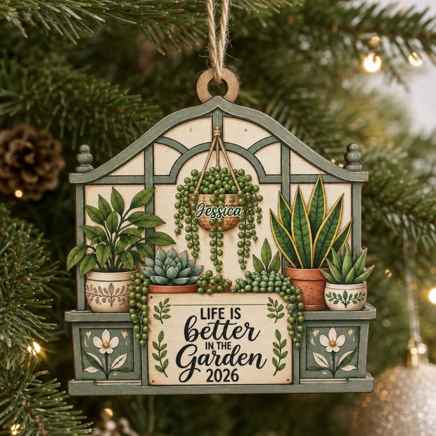Gardening Christmas Gifts  - Personalized Wood Ornament - Gift For Family
