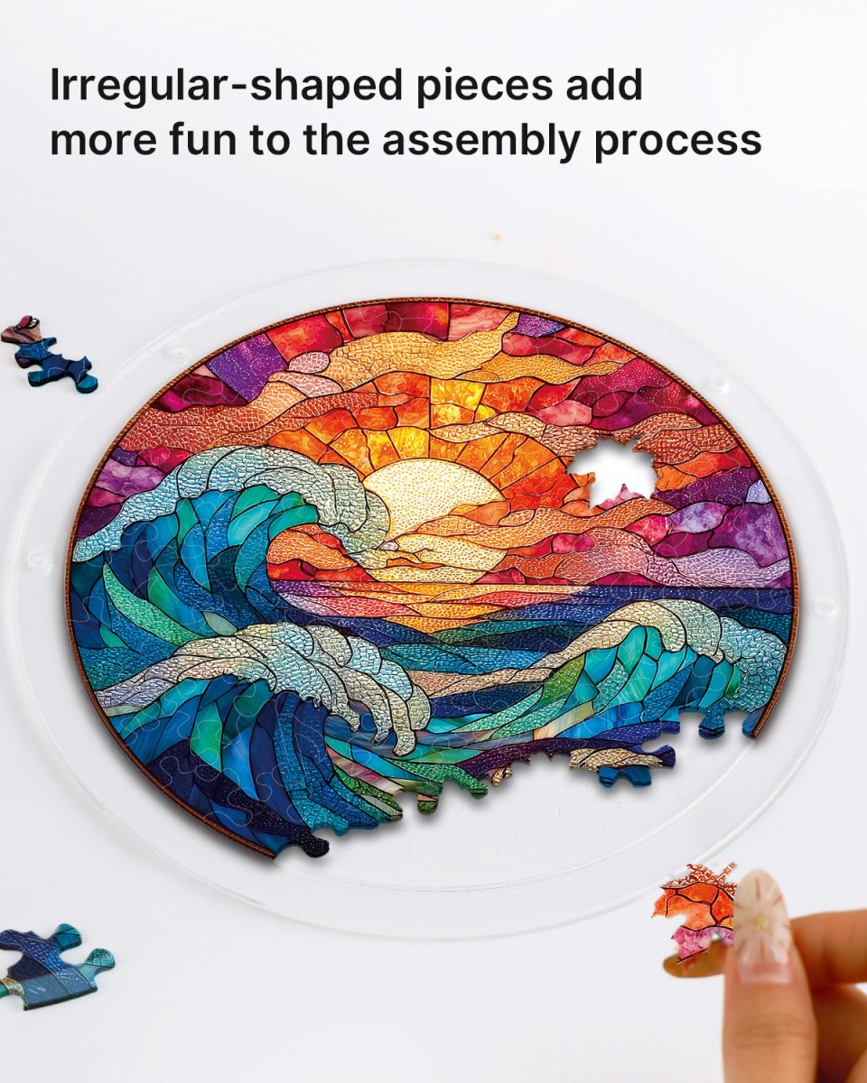 83 piece acrylic jigsaw puzzle suncatcher chasing the sun sea kaayee puzzle 3773628