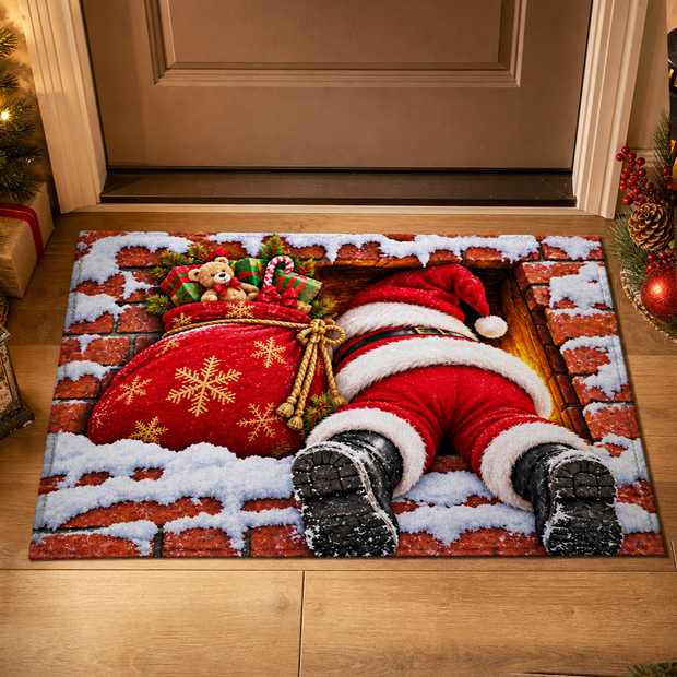 Funny Santa Christmas Gift for Family - Personalized Doormat