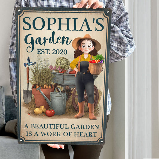 A Beautiful Garden Is A Work Of Heart Personalized Metal Sign_2_b6def76c 2385 4227 90aa 49670278e0e1