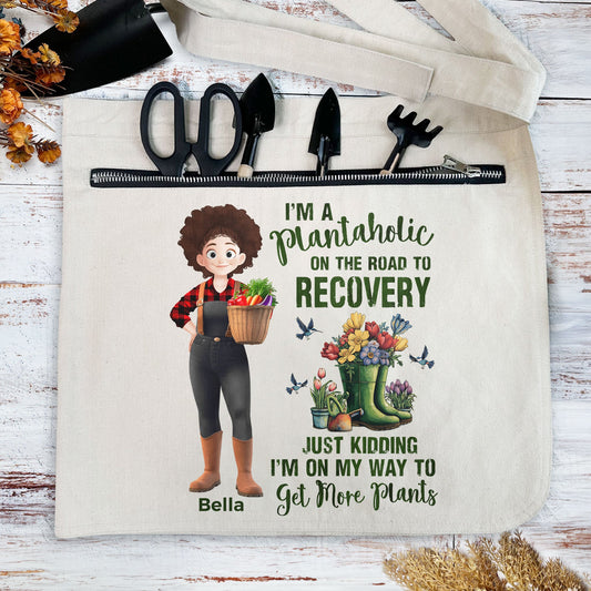A Plantaholic On The Road To Recovery Just Kidding Personalized Gardening Apron_2