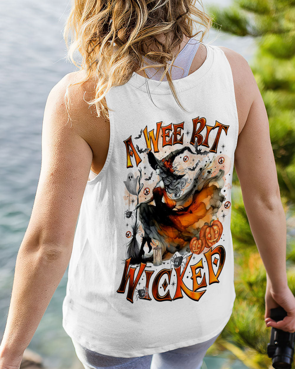 A Wee Bit Wicked Halloween Witch Spooky Pumpkin _26 Witch Design AOP Shirts _11_ M6xWW