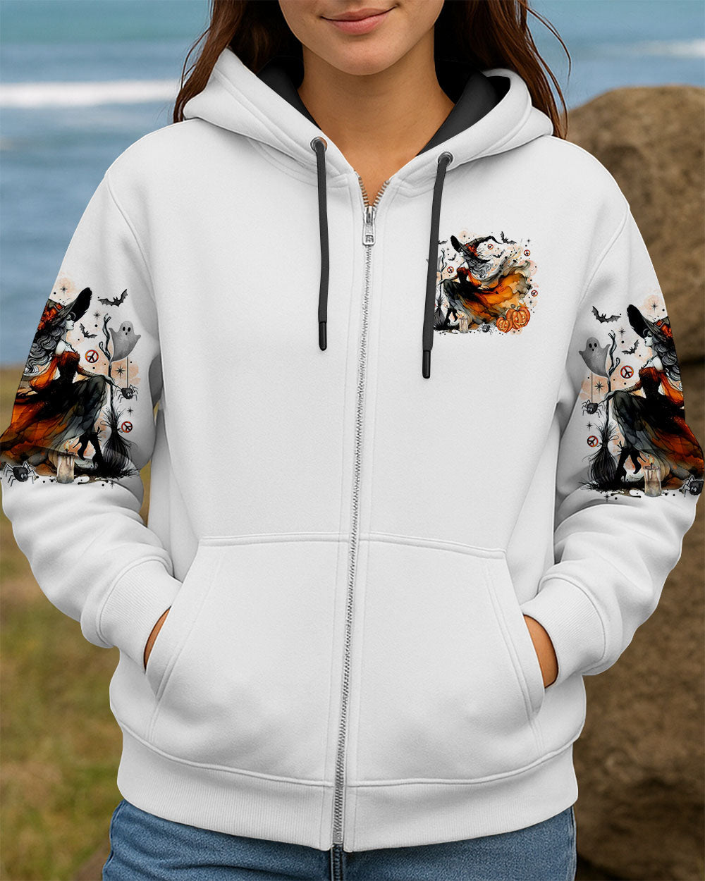 A Wee Bit Wicked Halloween Witch Spooky Pumpkin _26 Witch Design AOP Shirts _8_ hzujg