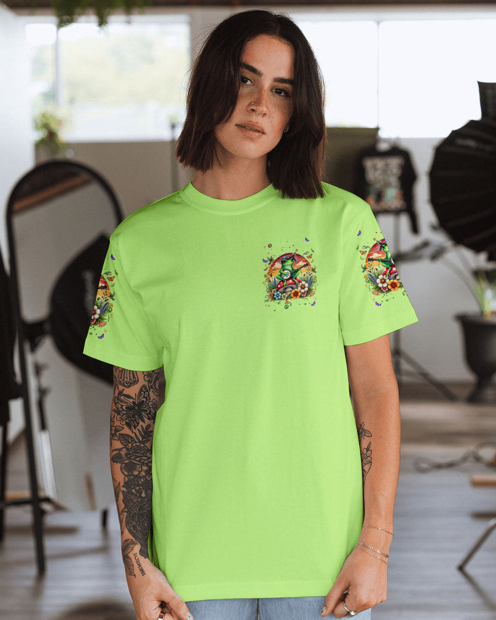 Assuming Im Just an Old Lady Was Your First Mistake Hippie Frog with Guitar AOP Shirts _2_ rtVH0