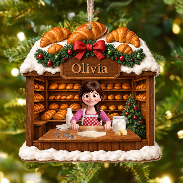 Baking With Love-  Personalized Wood Ornament - Gift For Her