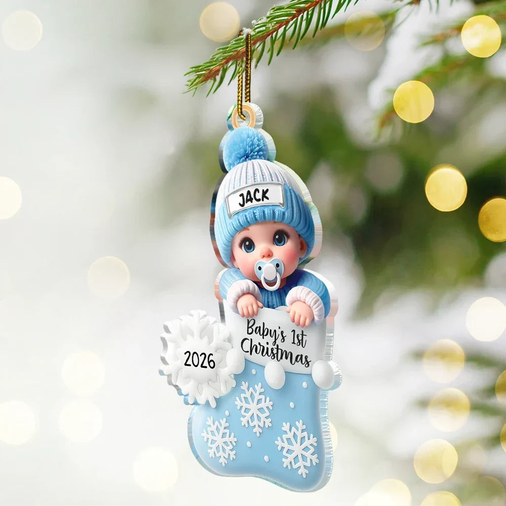 BabyFirstChristmas_ChristmasStocking PersonalizedCustomShapedAcrylicOrnament HT637 CIN3571 MK1_95f91a5e 8b7e 493e b0ab d52b10a9b061