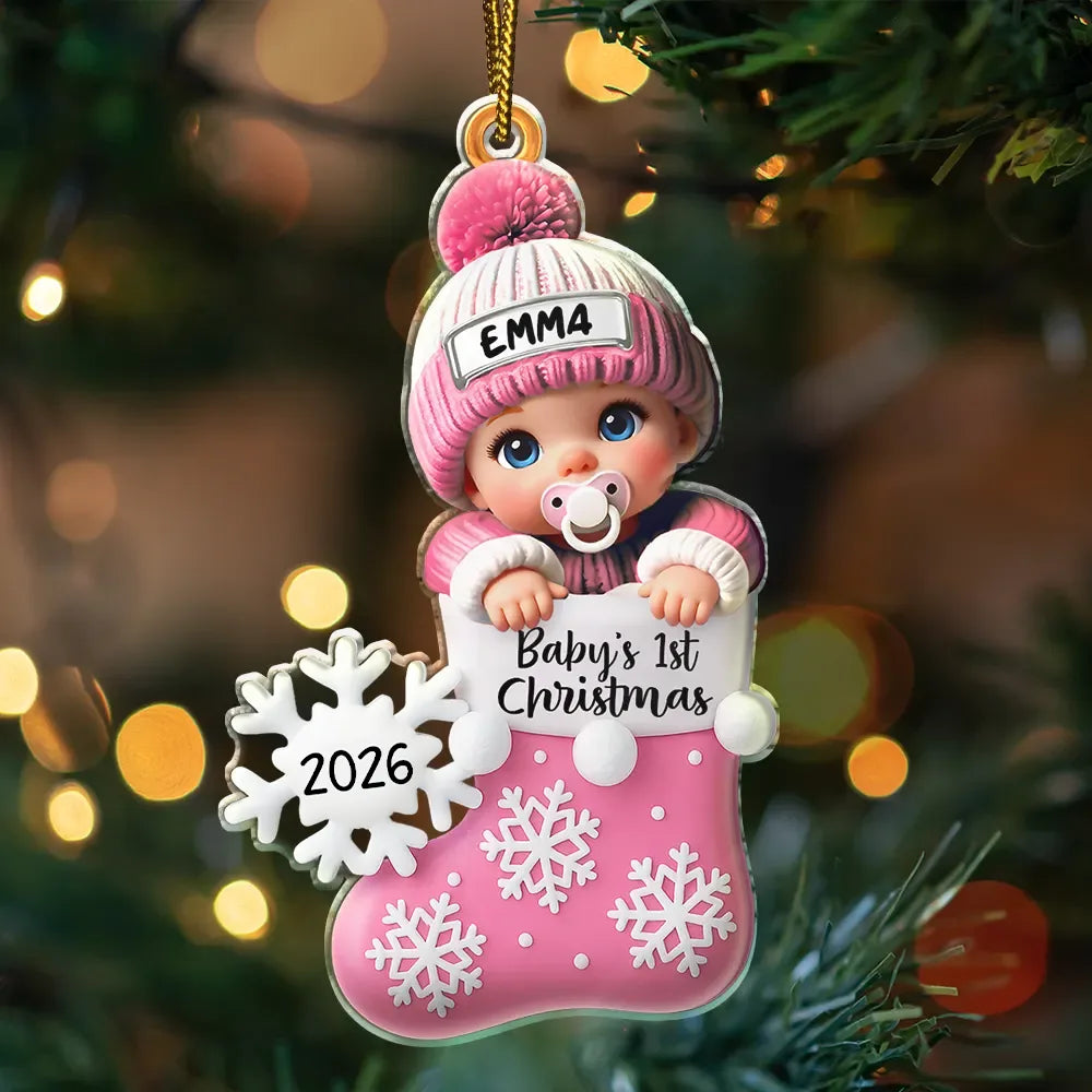 BabyFirstChristmas_ChristmasStocking PersonalizedCustomShapedAcrylicOrnament HT637 CIN3571 MK2_71cfc64d 6a37 4dab aae6 6b28b03e15f5